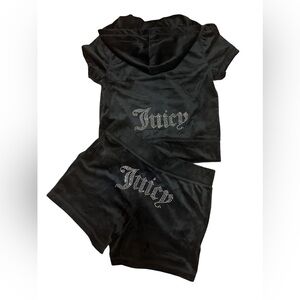 JUICY COUTURE Viral y2k Sleeve Black Velour Track Suit